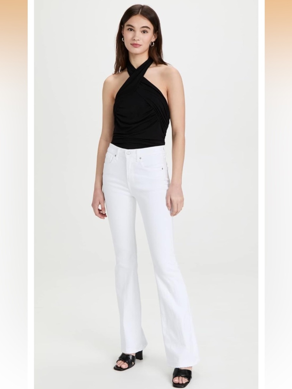 Veronica Beard White Beverly Skinny Flare Jeans